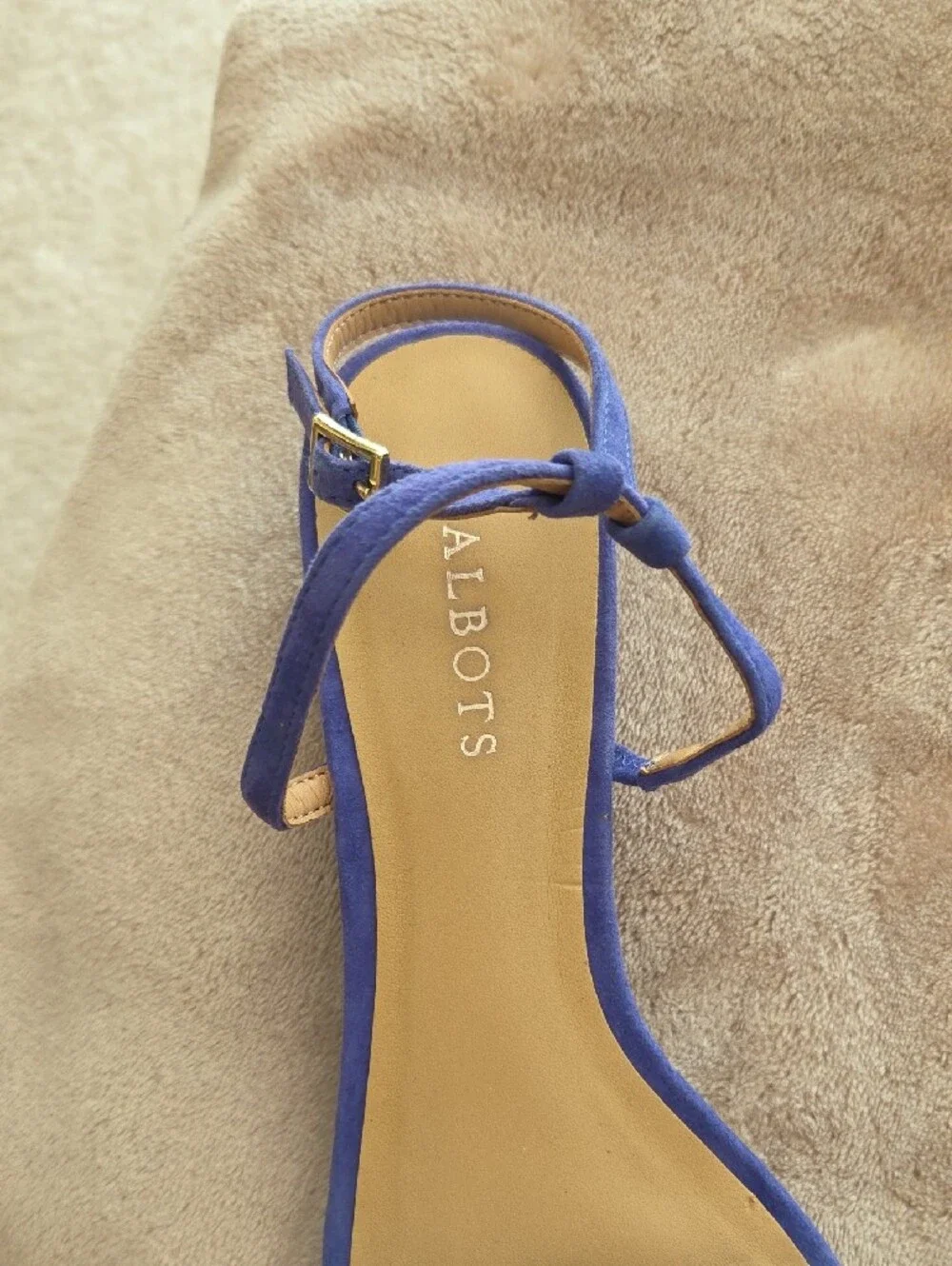 Talbots Purple Suede Ruffle Ankle-Strap Sandals